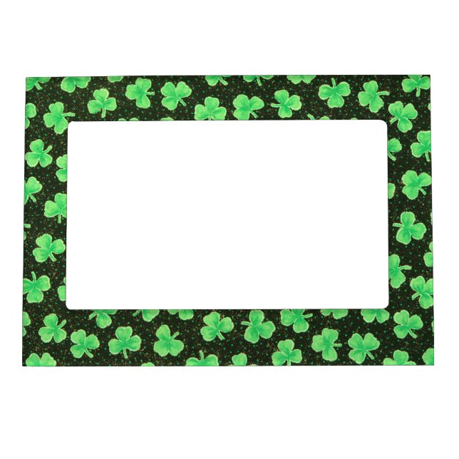Shamrocks and Polka Dots Magnetic Picture Frame (Front)