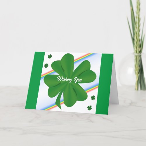 Shamrocks And Rainbow St Pats Card