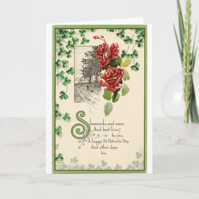 Shamrocks And Roses Card (Front)