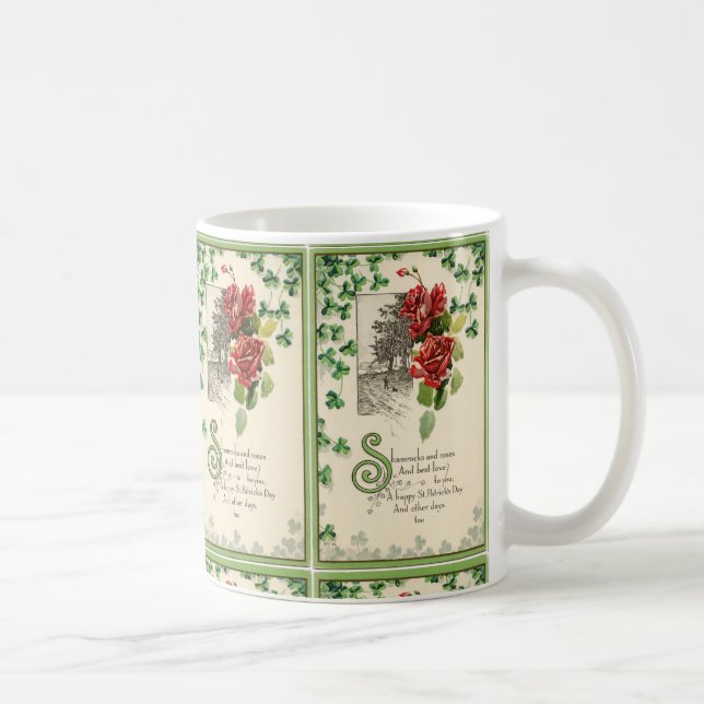 Shamrocks And Roses Coffee Mug (Right)