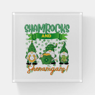 Shamrocks and Shenanigans St Patrick's Day Lucky Paperweight