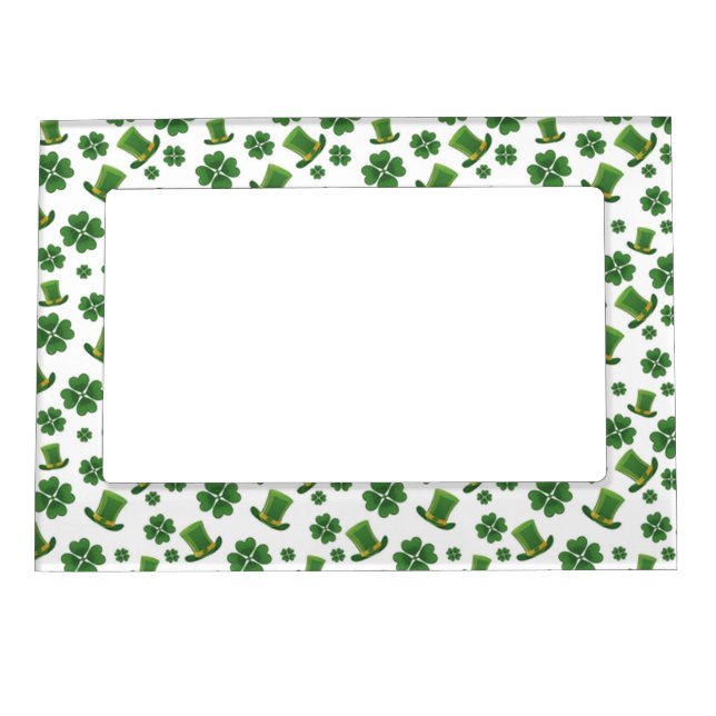 Shamrocks and Top Hats 1 Magnetic Photo Frame (Front)