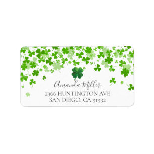 Shamrocks Bridal Shower Return address Label