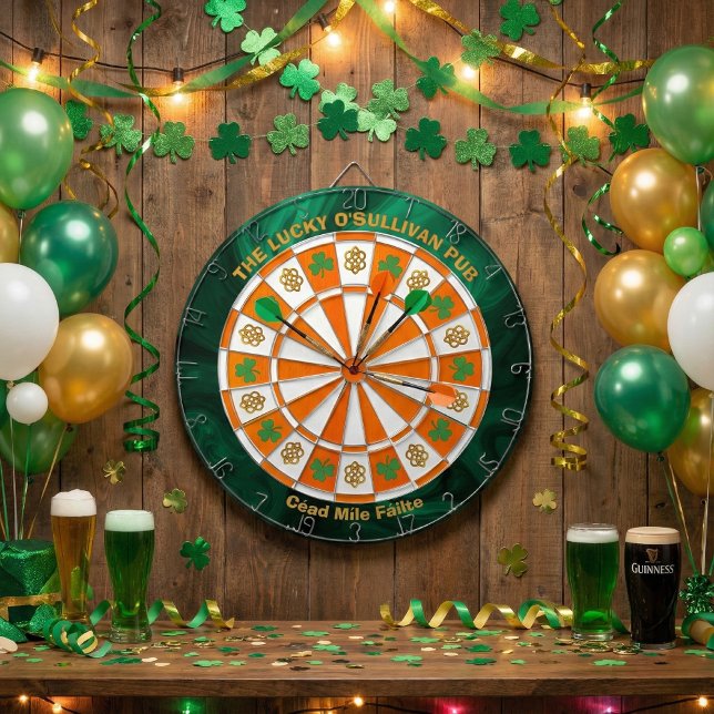 Shamrocks & Celtic Knots Irish Pub  Dart Board (Creator Uploaded)