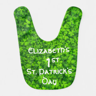 Shamrocks Clover Baby's First St. Patrick's Day Baby Bib