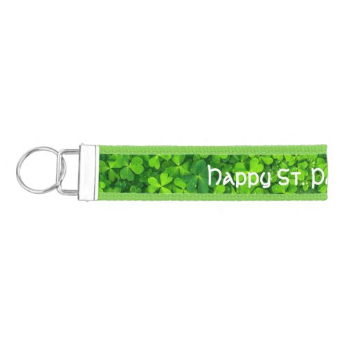 Shamrocks Clover Leaves St Patricks Day Festive Wrist Keychain