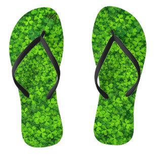 Shamrocks Clover Leaves St. Patrick's Day Fun Flip Flops