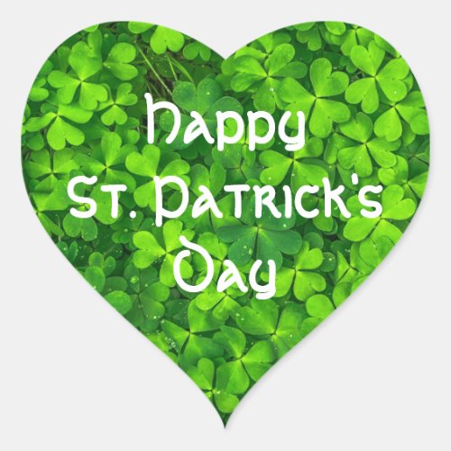 Shamrocks Clover Leaves St Patricks Day Fun Heart Sticker