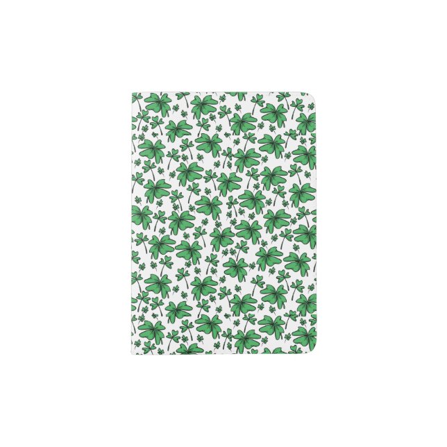 Shamrocks Clover Pattern Passport Holder (Front)