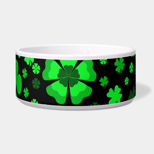 Shamrocks & Clovers Dog Bowl (Front)