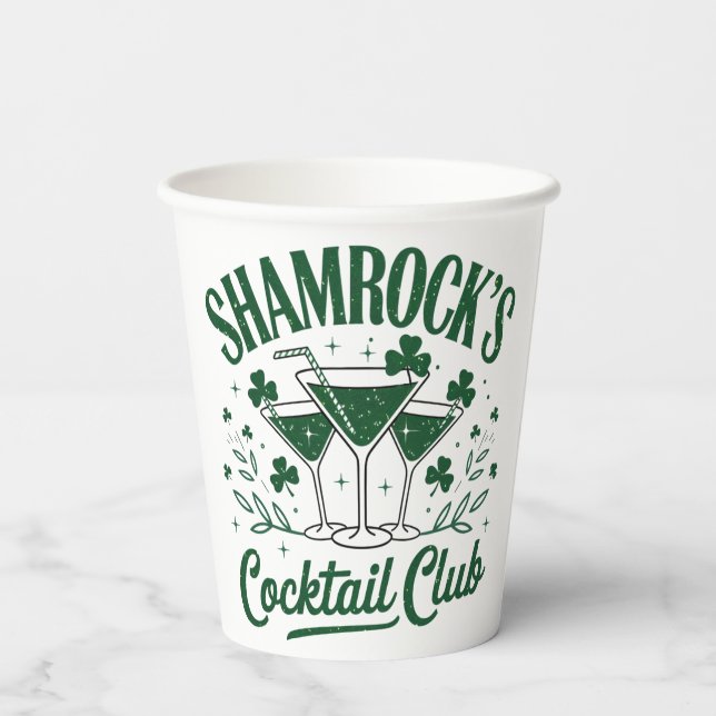 Shamrocks Cocktail Club  Paper Cups (Back)
