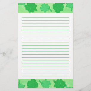 Shamrocks Collage Lined Stationery
