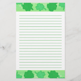 Shamrocks Collage Lined Stationery