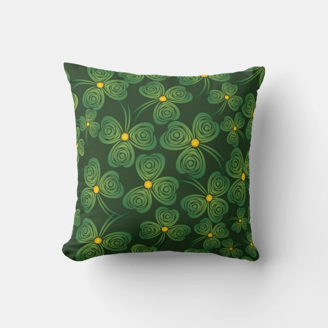 Shamrocks Design Throw Pillow (Front)