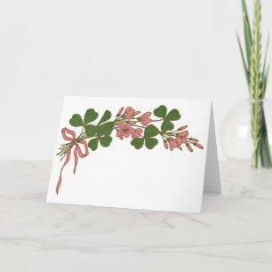 Shamrocks & Flowers Vintage St. Patrick's Day Card