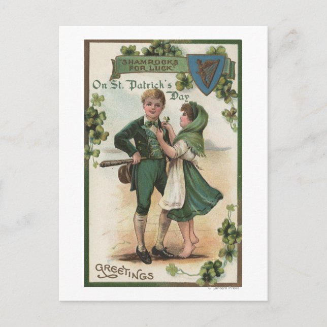 Shamrocks for Luck Postcard (Front)
