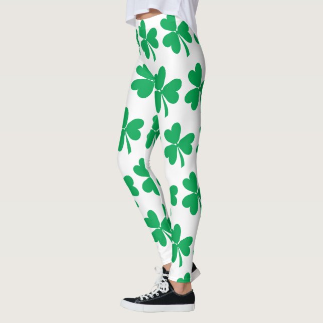 Shamrocks for St Patricks Day Leggings (Left)