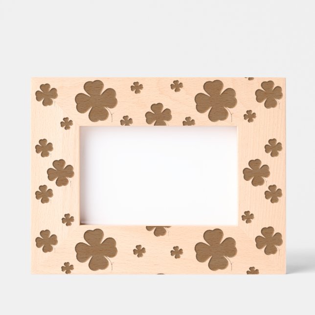Shamrocks, Four Leaf Clovers Engraved Frames (Front)