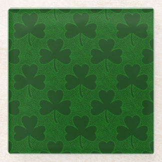 Shamrocks Glass Coaster