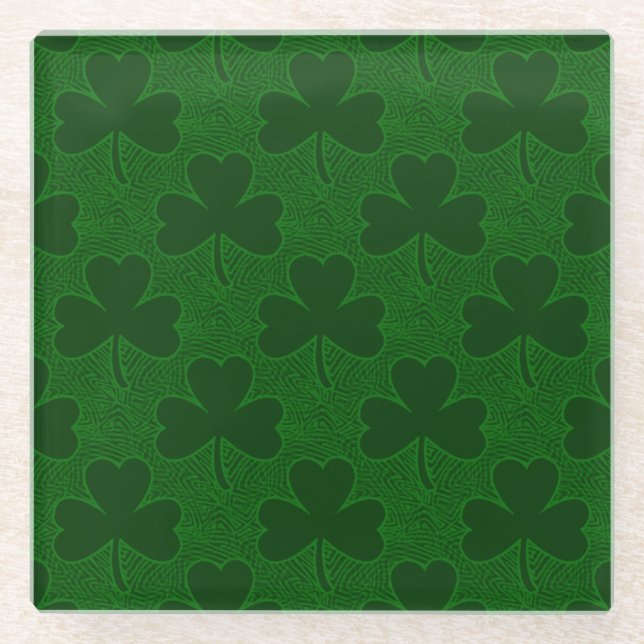 Shamrocks Glass Coaster (Front)