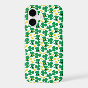 Shamrocks Gold Coins Leprechaun Hat Pattern iPhone 17 Case