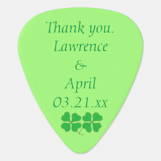 Shamrocks Gold Dots Personalized Guitar Pick Favor
