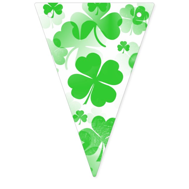 Shamrocks GOOD LUCK - Seamless Pattern 1 Bunting Flags (First Flag)