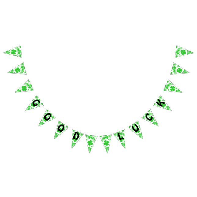 Shamrocks GOOD LUCK - Seamless Pattern 2 Bunting Flags (All)