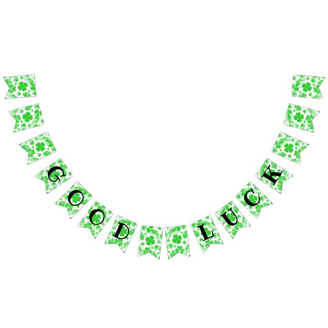 Shamrocks GOOD LUCK - Seamless Pattern 2a Bunting Flags (All)