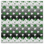 Shamrocks, Green and White on Gradated Field Fabric