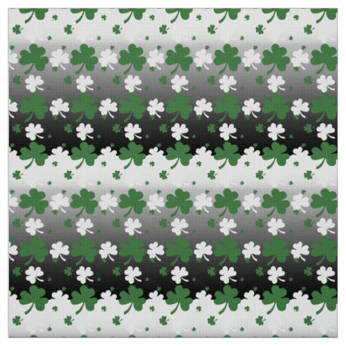 Shamrocks Green and White on Gradated Field Fabric