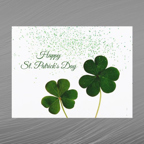 Shamrocks Green Confetti St Patricks Day Holiday Postcard