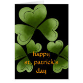 Shamrocks Happy St. Patrick's Day Greeting Card (Front)