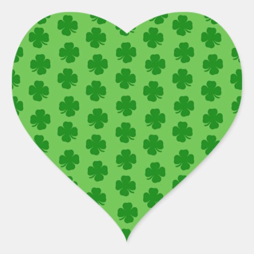 Shamrocks Happy St Patricks Day Heart Sticker