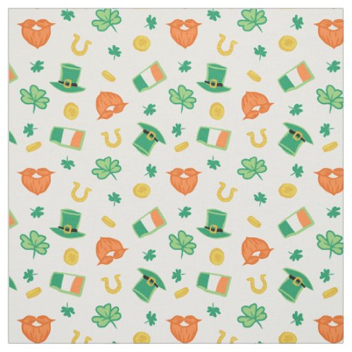 Shamrocks  Hats _ St Patricks Day Pattern Fabric