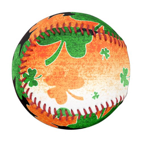 Shamrocks in Distressed Irish Flag Colors Baseball