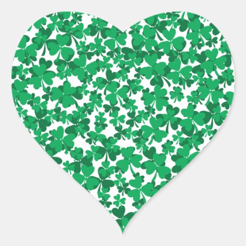 shamrocks Ireland Irish proud to be Irish Heart Sticker