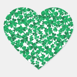 shamrocks, Ireland, Irish, proud to be Irish Heart Sticker