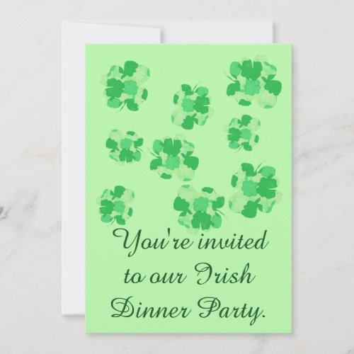 Shamrocks Irish Dinner Party Invitations