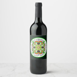 Shamrocks, Leprechauns St Patrick's Day  Wine Label