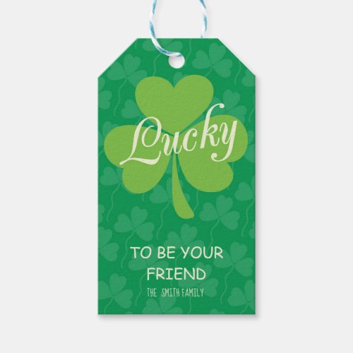 Shamrocks Lucky Friend St Patricks Day Gift Tags