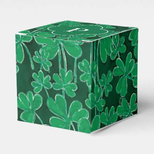 Shamrocks Monogrammed Initial Favor Boxes