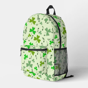 Shamrocks Music Notes Printed Backpack