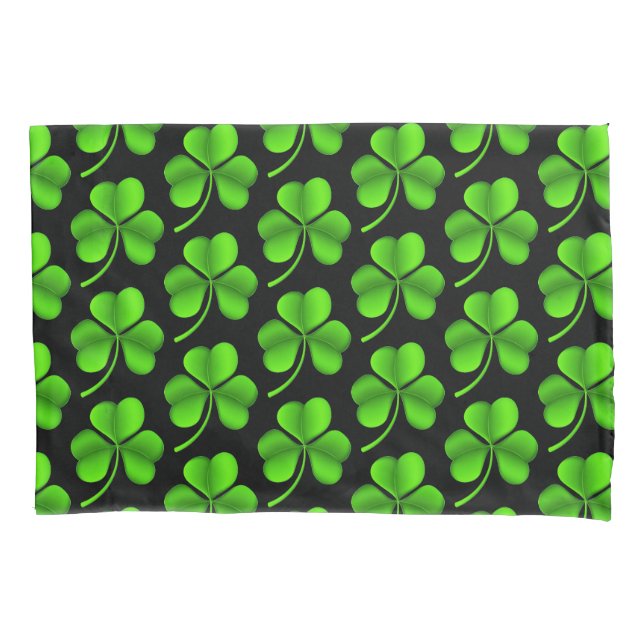 Shamrocks On Black pccnt Pillow Case (Front)