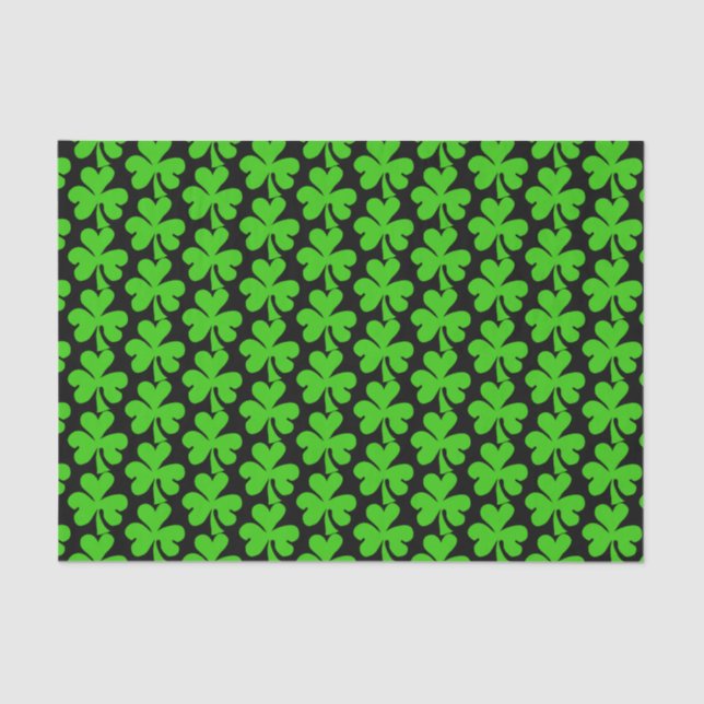 Shamrocks on Black Tissue Paper (Front)