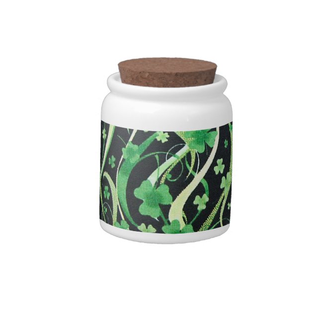 Shamrocks on the Wind Candy Jar (Left)