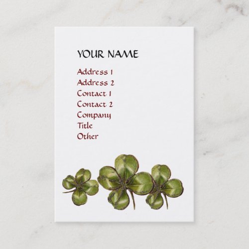 SHAMROCKSpink purplefuchsiared Business Card