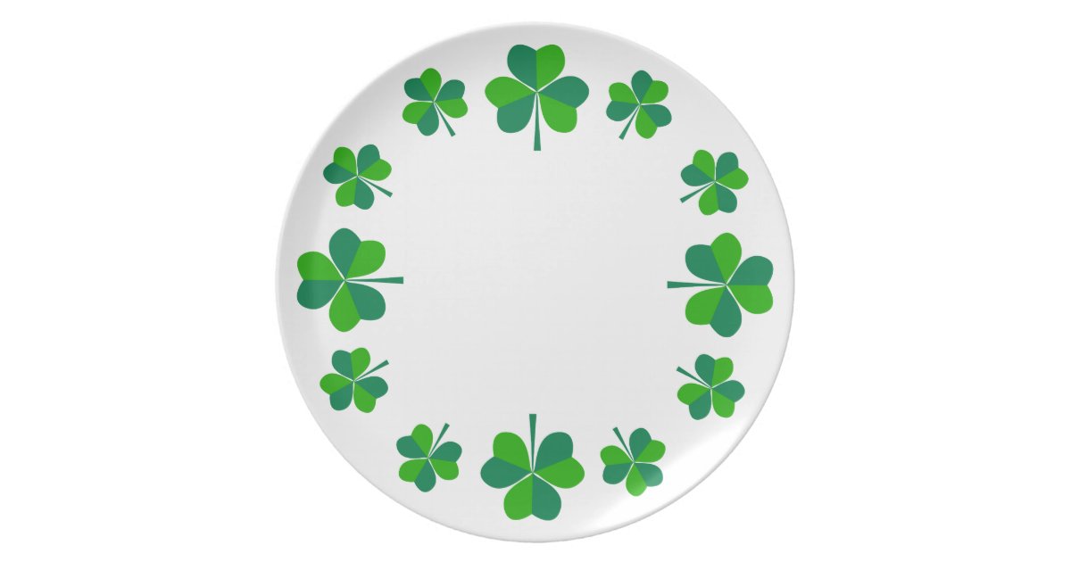 Shamrocks Plate | Zazzle