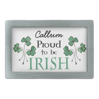 Shamrocks Proud to be Irish Custom Belt Buckle