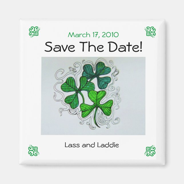 Shamrocks Save The Date! March 17, 2010 Magnet (Front)